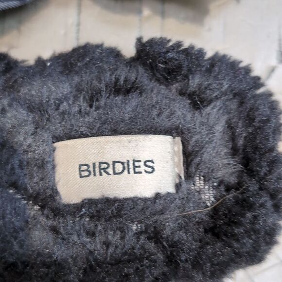 Birdies Phoebe Black Velvet Faux Fur Lined Mule Slippers Sz 6.5 - Picture 6 of 10